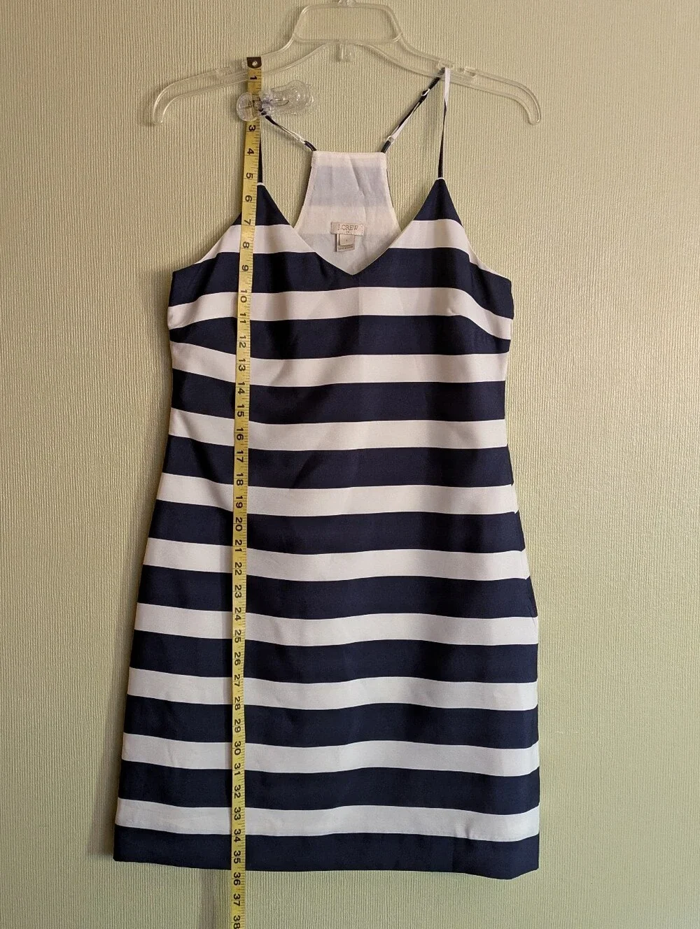 J. Crew Nautical Sailorcore Slip Racerback Dress Navy Blue & White Stripes Woven